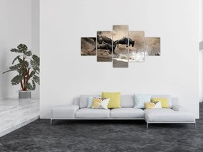 Obraz - Stado antylop gnu (125x70 cm)