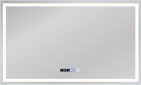 NETTLIFE Lustro łazienkowe podświetlane 100x60 cm LED, IP44 przełącznik dotykowy zegar z funkcją odmgławiania regulowane