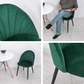 HOMCOM Zestaw 2 Krzeseł Jadalniane Zielone Fotele Kuchenne Nowoczesny Design | Aosom PL