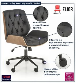 Nowoczesny czawrny gabinetowy fotel obrotowy F3-E81