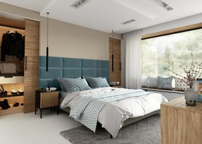 Zestaw 12 paneli tapicerowanych QUADRATTA 240x90 morski ELTAP