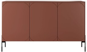 Komoda trzydrzwiowa Sonatia na metalowych nogach 150 cm - burgund