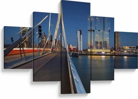 Obraz - Zmierzch w Rotterdamie, Holandia (125x70 cm)