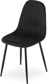 Czarne metalowe krzesło welurowe D4-Z99
