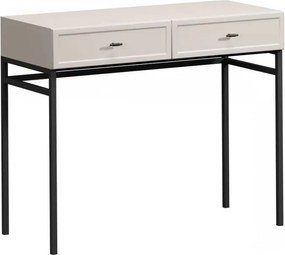 Toaletka Lorini 100 cm z szufladami - kaszmir / czarne uchwyty T-bar / stelaż