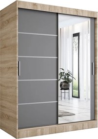 Szafa przesuwna 150 cm dąb sonoma + antracyt E2-D83
