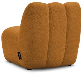 Musztardowy fotel z materiału bouclé Janissaire – Bobochic Paris