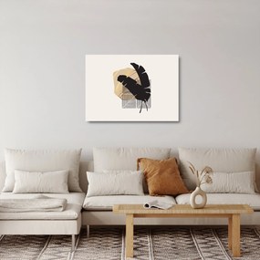 Obraz na szkle - Abstrakcja z tropikalnymi liśćmi N⁰4 (70x50 cm)