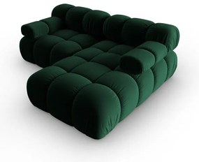 Zielony aksamitny narożnik (prawostronny) Bellis – Micadoni Home