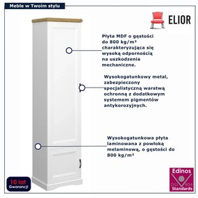 Regał zamykany słupek biały + dąb harbor C2-P82