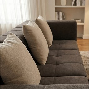 Coco Living Sofa do salonu Eden Simple 3-osobowa – brąz piaskowy