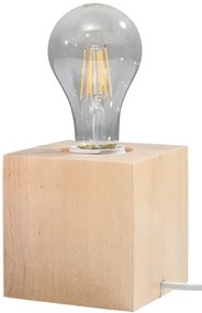 Drewniana lampka biurkowa z odkrytą żarówką - 4X EX587 Z8-F75