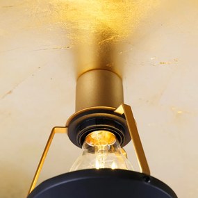 Vintage lampa sufitowa czarna ze złotem 60 cm - Emilienne Novo Nowoczesny Oswietlenie wewnetrzne