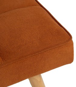 Ceglasta rozkładana sofa z tkaniny szenilowej 175 cm – Ixia