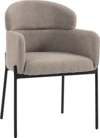 HOMCOM Nowoczesny fotel akcentowy, fotel z chenille z pianką o wysokiej gęstości, ergonomiczne oparcie, metalowe nogi, jasnobrązowy | Aosom PL