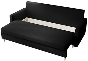 Czarna rozkładana sofa na nóżkach - Ahmo
