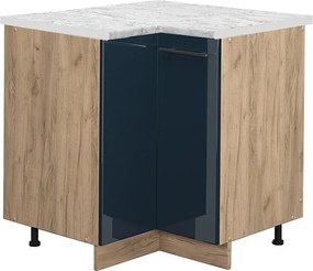 Szafka narożna ciemnoniebieski wysoki połysk 80.5x60x82 fame-line