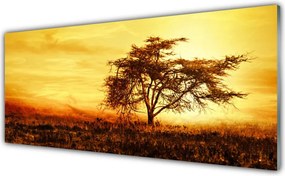 Panel Szklany do Kuchni Samotne Drzewo W Rozkwicie