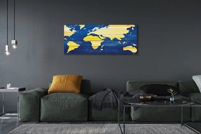 Duży obraz na płótnie Mapa na Niebieskim Drewnie