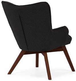 Czarny sztruksowy fotel Niko – Ropez