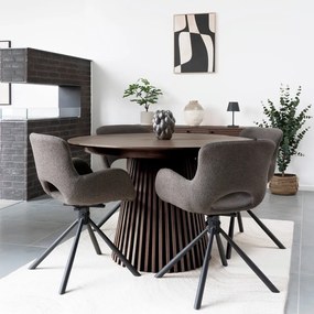 Okrągły rozkładany stół z blatem w dekorze dębu ø 120 cm Osaka – House Nordic