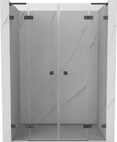 Mexen Lunar L Duo drzwi prysznicowe uchylne 140 cm, transparent, gun gray szczotkowany - 834DL-140-000-66-00