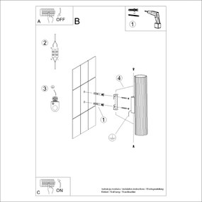 Kinkiet KARBON 30 zielony oliwkowy ryflowany SOLLUX  LIGHTING