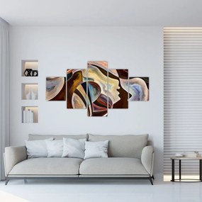 Obraz - Abstrakcja głów (125x70 cm)