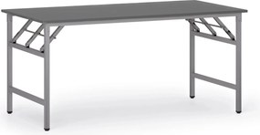 Stół konferencyjny FAST READY, 160x80 cm, szaro-srebrna podstawa, grafit