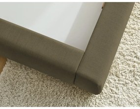 Ciemnozielone tapicerowane łóżko dwuosobowe ze schowkiem i stelażem 180x200 cm Jagna – Bobochic Paris