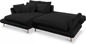 Narożnik MONTE Lewostronny z funkcją spania, pojemnikiem i poduszkami, Sorriso 01 Antracytowy WERSAL