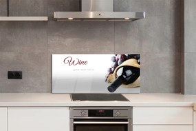 Szklany Panel Wino i Dojrzałe Winogrona