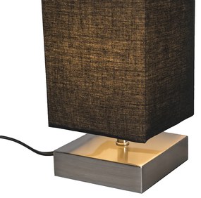 Nowoczesna lampa stołowa czarna ze stalą - Milo Nowoczesny Oswietlenie wewnetrzne