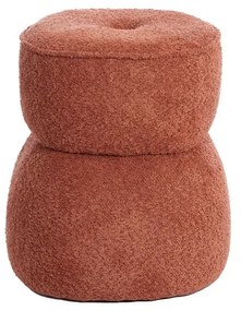 Pomarańczowy puf z materiału bouclé Leyla – Light &amp; Living