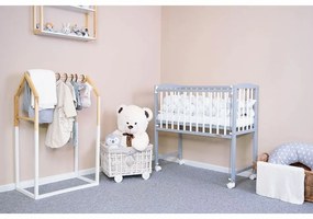 Nowe łóżeczko dziecięce Mateo, biało-szare