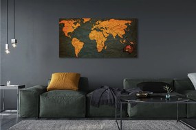 Obraz na płótnie Złota Mapa Świata
