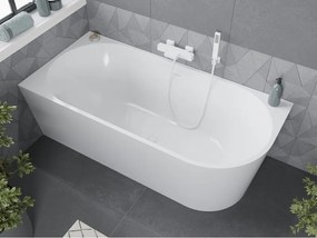 Mexen Mia wanna wolnostojąca narożna lewa 170 x 80 cm, biała, przelew biały - 52691708000L-20