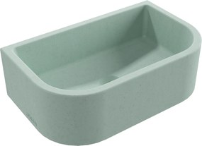 Umywalka betonowa półokrągła wisząca / nablatowa bez otworu na baterię 49 x 30 cm PALANGA | różne kolory : Kolor - Miętowy, Typ montażu - podwieszana