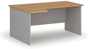 Narożne biurko PRIMO GRAY, 160x120 cm, lewe, szary/buk
