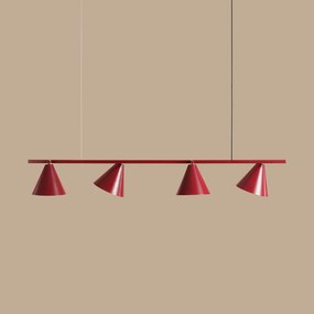 Bordowa lampa wisząca Form 4 ze stożkowymi kloszami