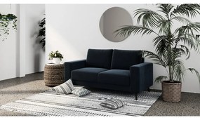 Granatowa aksamitna sofa Ghado Fynn, 168 cm