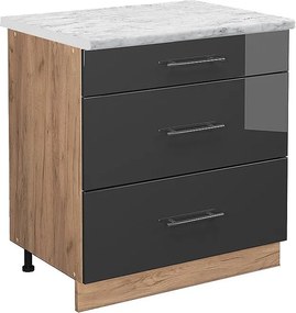 Szafka dolna do kuchni antracyt wysoki połysk 80x60x82 fame-line