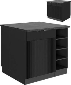 Wyspa kuchenna czarne paski 90x60x82 fame-line