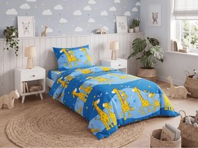 PrzytulneMieszkanie.pl PrzytulneMieszkanie.pl Bawełniana pościel ŻYRAFA niebieska