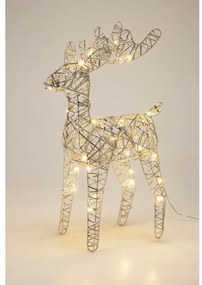 Świąteczny renifer świecący Silver, 37 x 24 cm, 30 diod mikro LED, na baterie