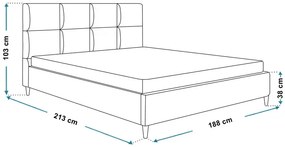 Dwuosobowe łóżko z zagłówkiem 180x200 Bennet - 36 kolorów