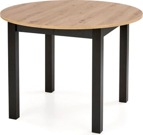 Nowoczesny okrągły stół rozkładany dąb artisan + czarny W9-N79