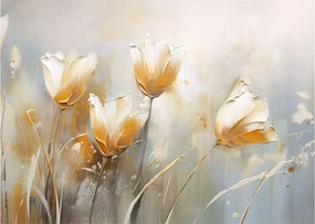 Obraz na szkle - Malowanie tulipanów (70x50 cm)