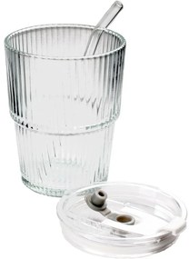 Toro Szklanka ze słomką 320 ml, 9,5 x 9,5 x 11,3cm