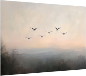 Obraz na szkle - Stado ptaków (70x50 cm)